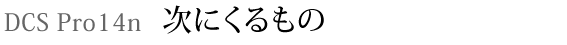 写真とその周辺／DCS Pro14n 次にくるもの